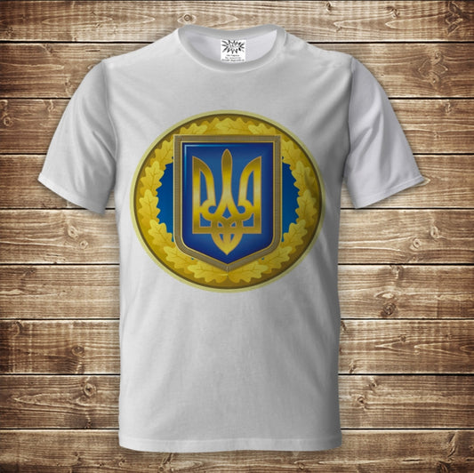 T-shirt 3D All Over Print with Trident Symbols of Ukraine Adult and Children Sizes