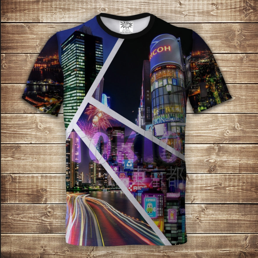 Camiseta 3D All Over Print Tokyo Tallas Adulto y Niño