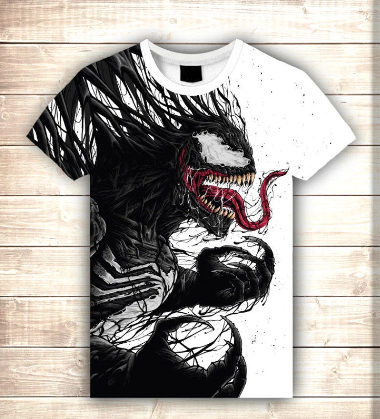 T-shirt 3D All Over Print VENOM WHITE