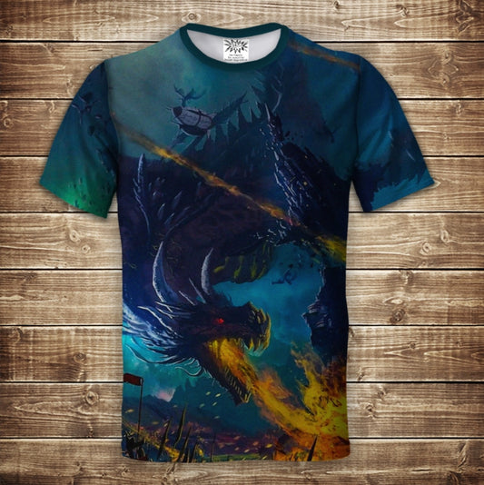 T-shirt 3D All Over Print FIRE DRAGON