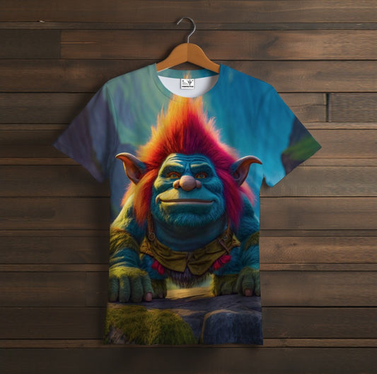 Camiseta 3D All Over Print con un tema Troll Mítico