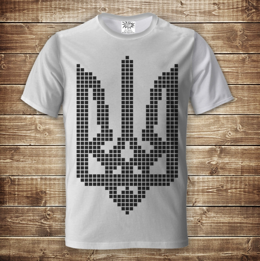 Camiseta 3D All Over Print Ucrania Tridente Pixel Tallas Adulto y Niño