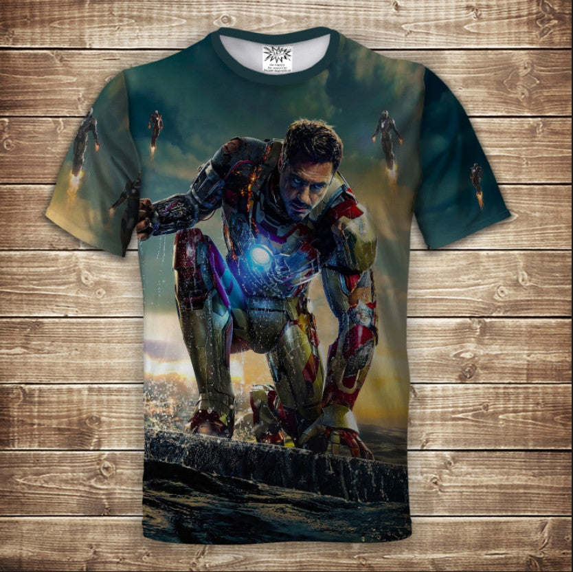 Camiseta 3D All Over Print Iron Man. Tallas para adultos y niños.