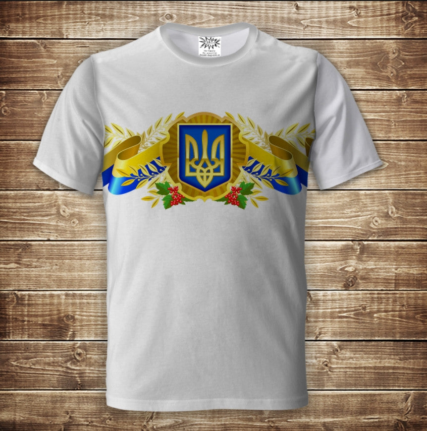 T-shirt 3D All Over Print Ukraine Symbols Trident Adult and Children Sizes