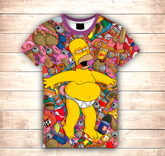 Camiseta 3D All Over Print Simpsons