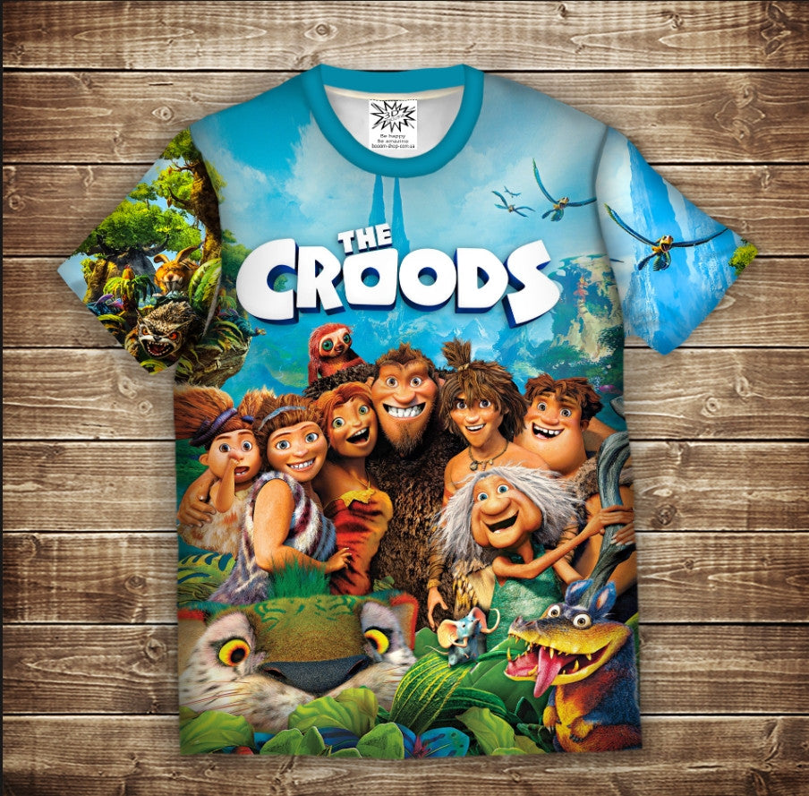 Camiseta 3D All Over Print The Croods Family Tallas Niño y Adulto