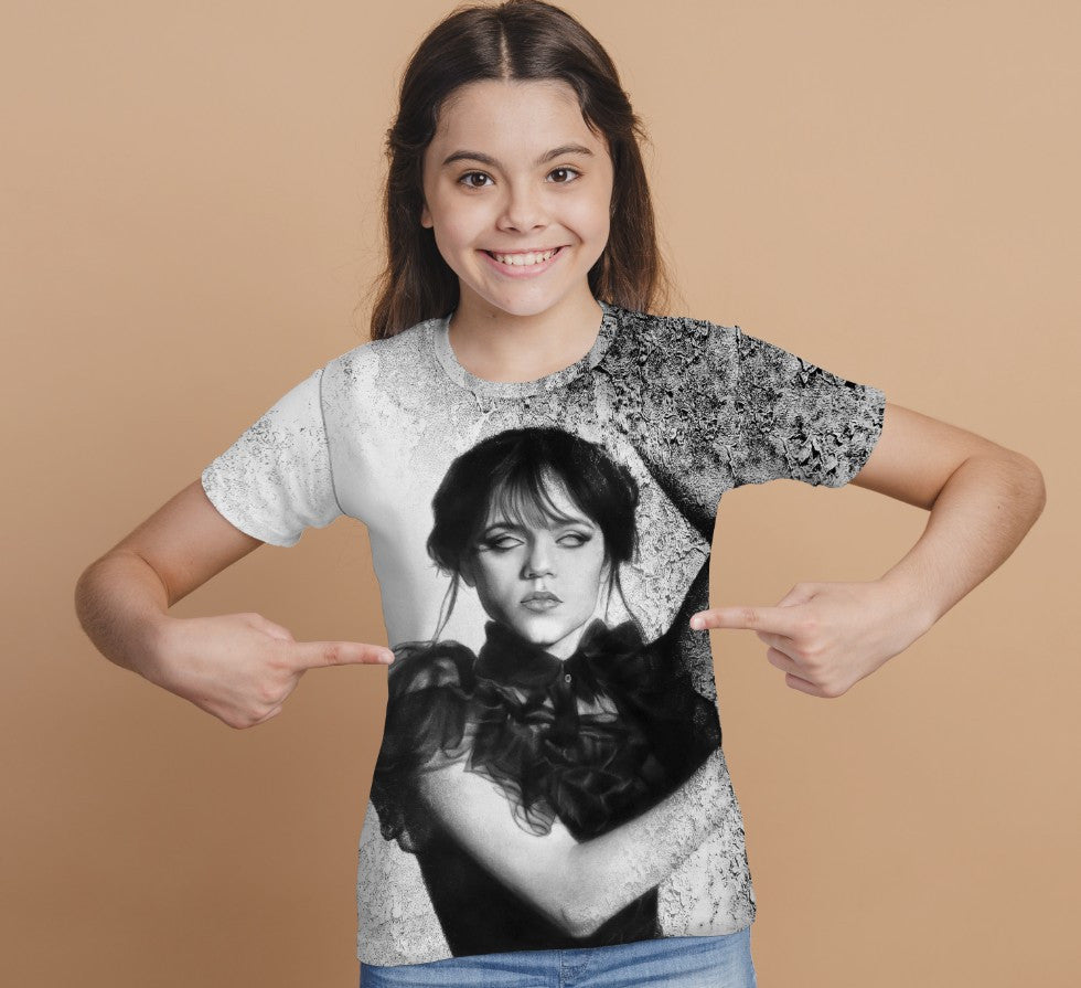 Camiseta 3D All Over Print con el estampado de Wednesday Addams y Enit Wednesday Addams.