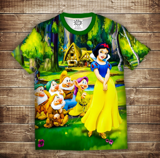 Camiseta 3D All Over Print Blancanieves