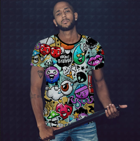 Camiseta con estampado integral en 3D y tema Graffiti Vibe