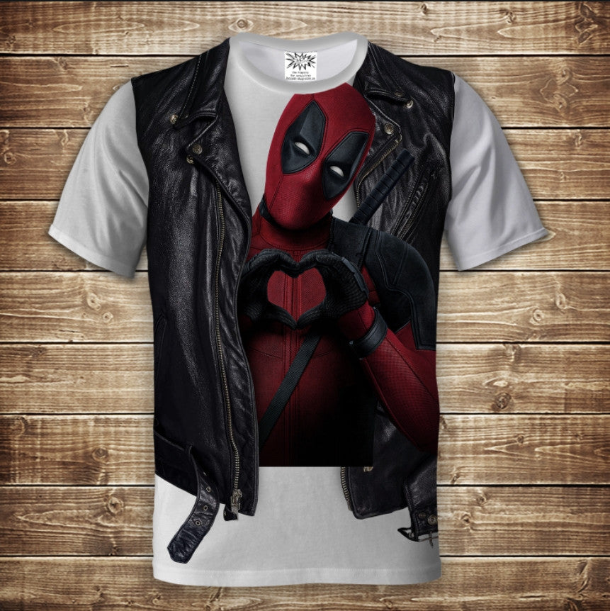 Футболка 3D All Over Print Сорочка 2 в 1 + жилет. У мене розміри Deadpool для дорослих і дітей.