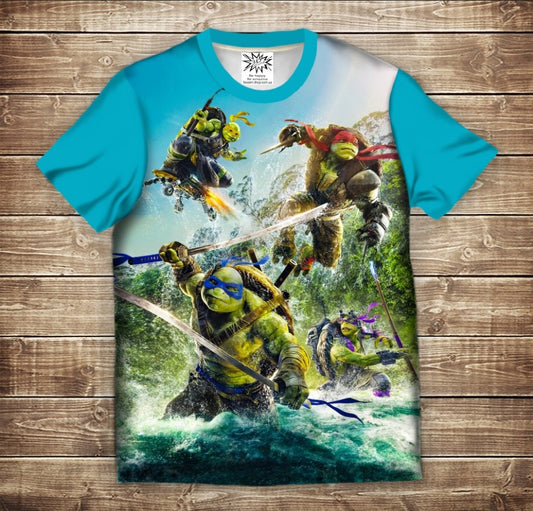 Футболка з 3D принтом Teenage Mutant Ninja Turtles Battle