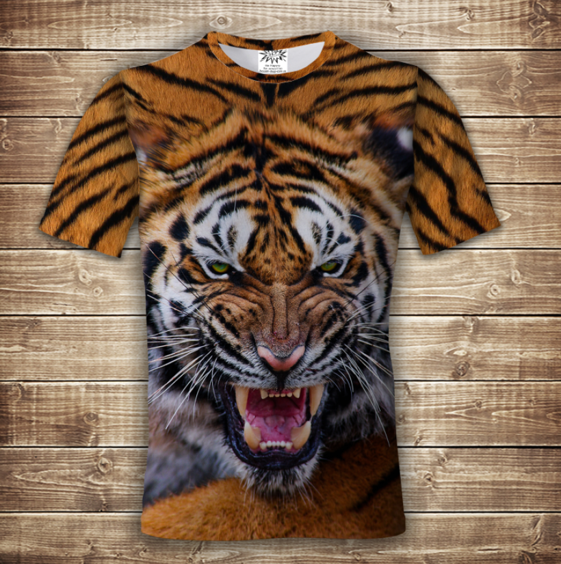 Camiseta 3D All Over Print Tiger Snarl