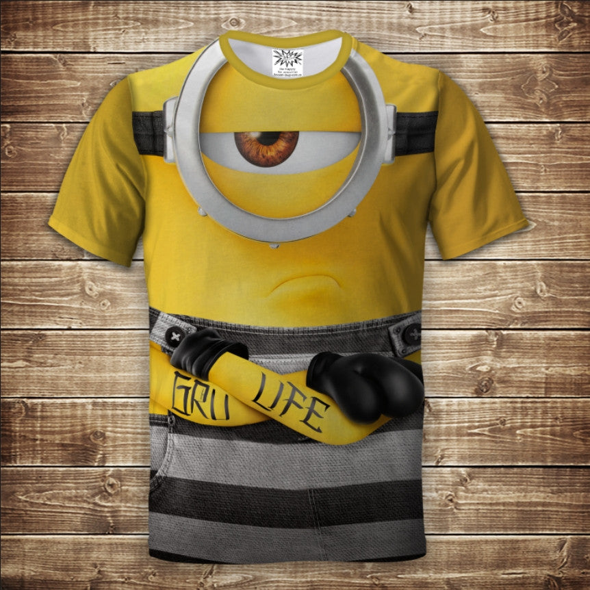 T-shirt 3D All Over Print with a tattoo under arrest design Adult and Children sizes