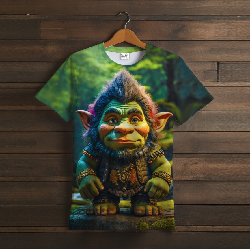 Camiseta 3D All Over Print con un tema Troll Mítico