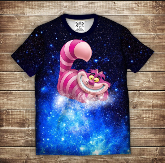 Camiseta 3D All Over Print Cheshire Cat de los dibujos animados Tallas infantil y adulto