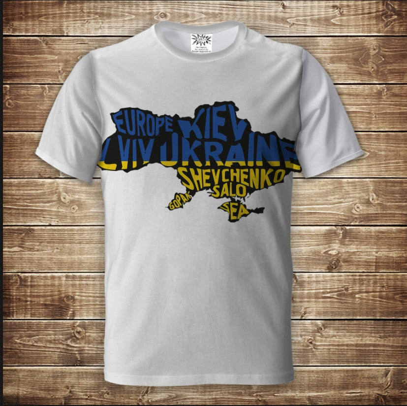 T-shirt 3D All Over Print Ukraine Map Adult and Children Sizes