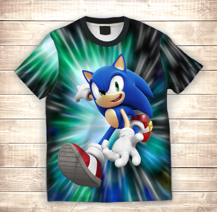 Camiseta con estampado 3D All Over Sonic Go!