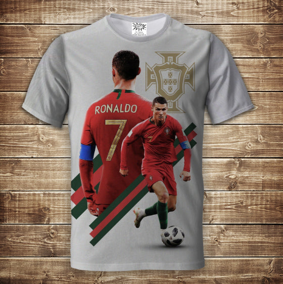 Camiseta 3D All Over Print Cristiano Ronaldo Blanco