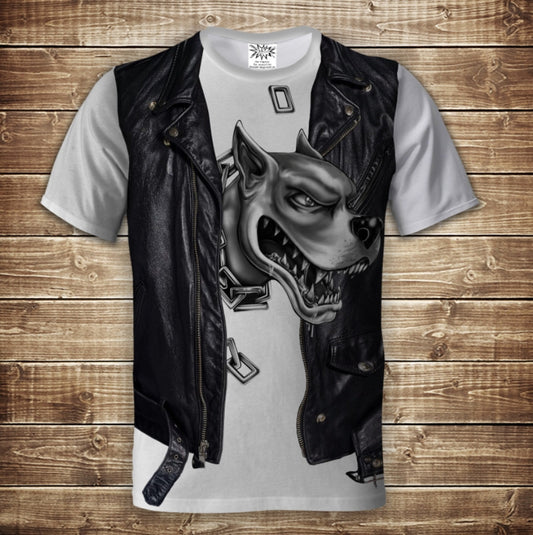 T-shirt 3D All Over Print 2-in-1 T-shirt + Vest Pitbull Adult and Children's Sizes