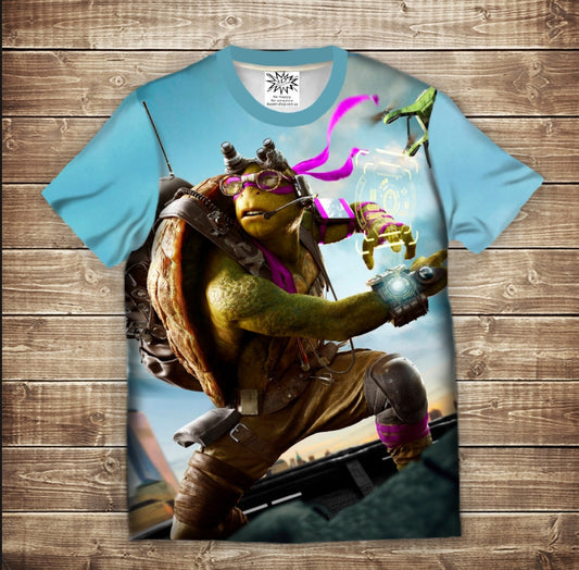 T-shirt 3D All Over Print Donatello on the roof of the Teenage Mutant Ninja Turtles