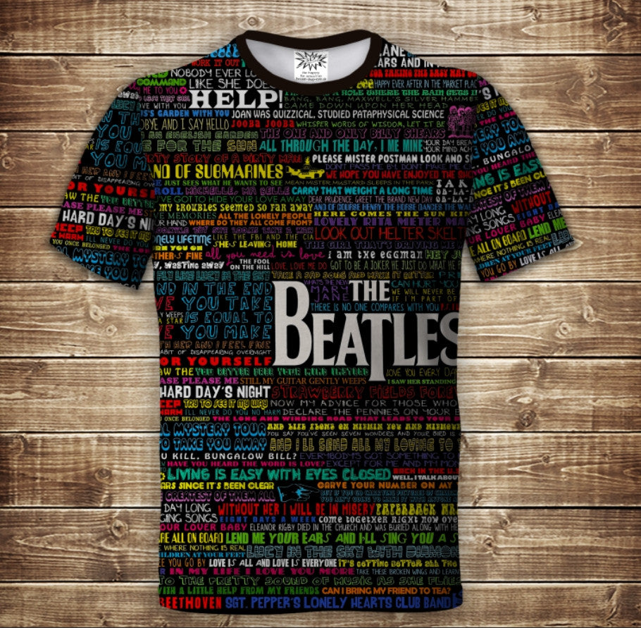 Camiseta 3D All Over Print Beatles Tallas Adulto y Niño