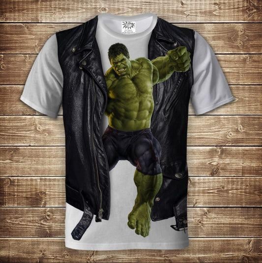 Camiseta 3D All Over Print Camiseta 2 en 1 + Chaleco Hulk Increíble Tallas Adulto y Niño