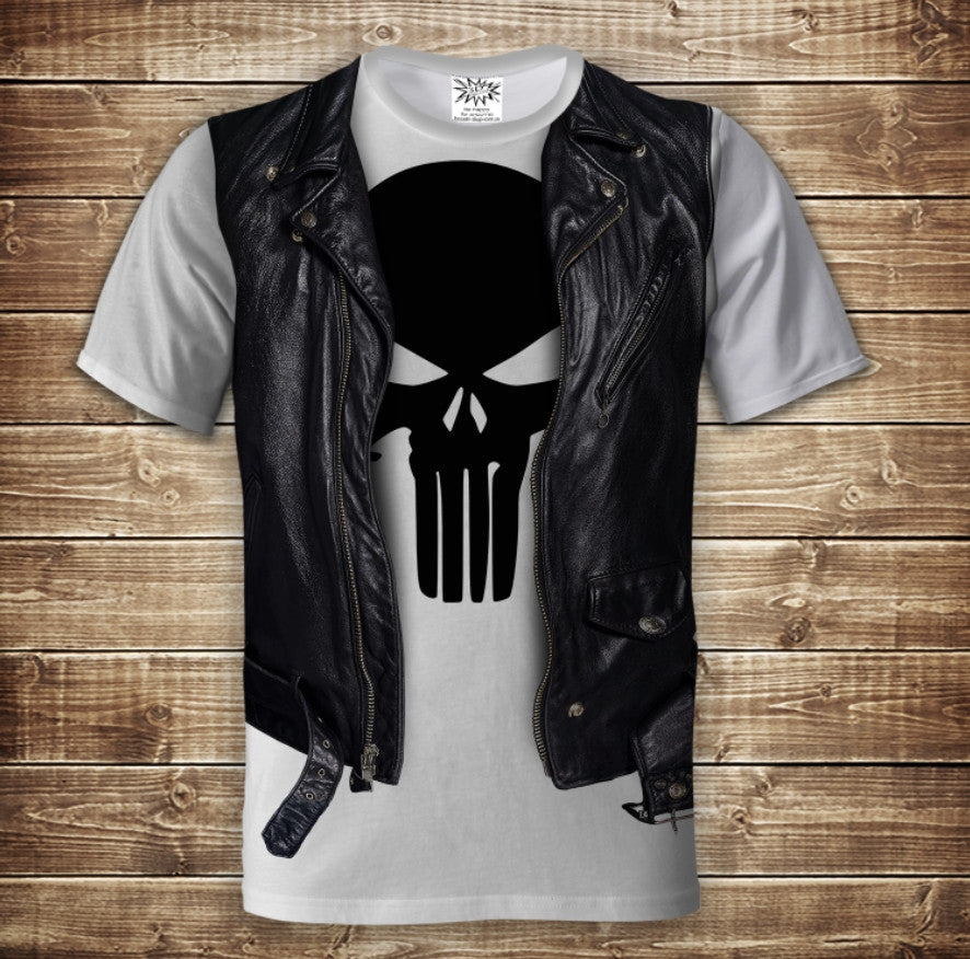 Camiseta 3D All Over Print Camiseta 2 en 1 + chaleco Punisher Punisher Frank Castle Tallas adulto y niño