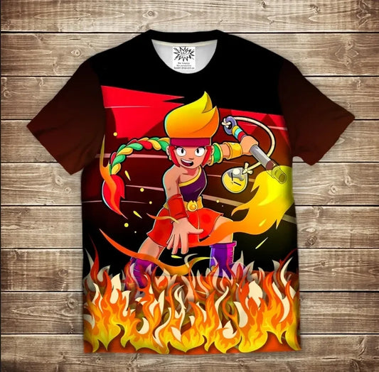 Camiseta 3D All Over Print Ámbar Tallas Infantil y Adulto Brawl Stars