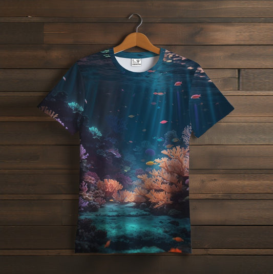 Camiseta 3D All Over Print con tema Mundo Submarino