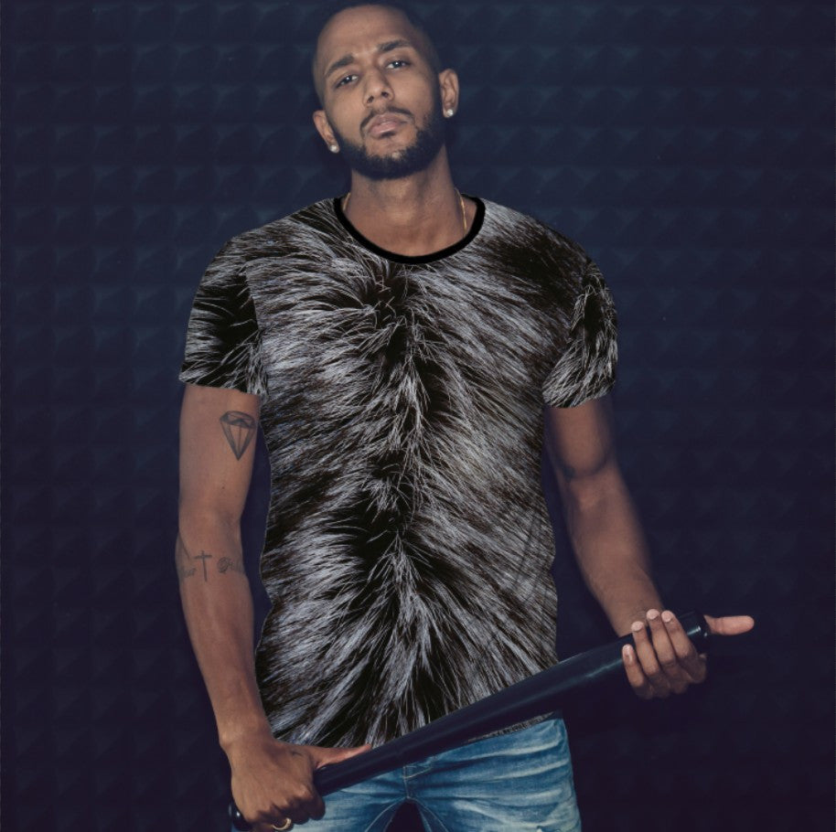 T-shirt 3D All Over Print with a Fur Theme