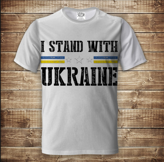 T-shirt 3D All Over Print with 3D print I Stand With Ukraine Adult and Kids Sizes