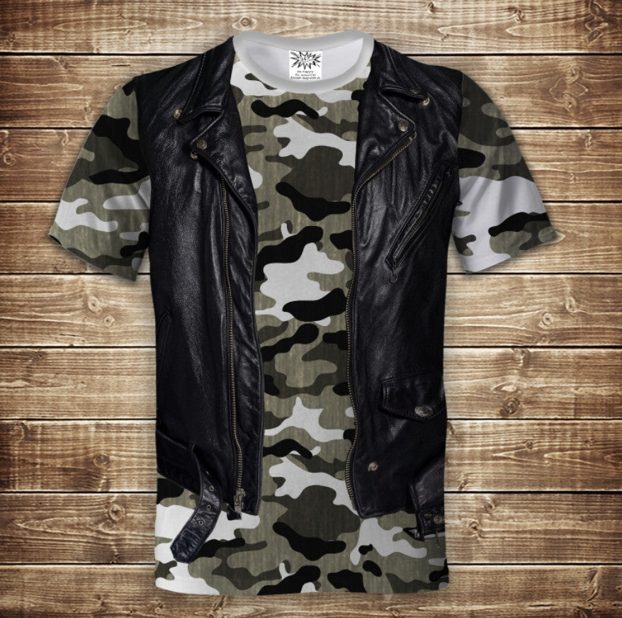 T-shirt 3D All Over Print 2-in-1 T-shirt + Vest Camouflage Adult and Children Sizes