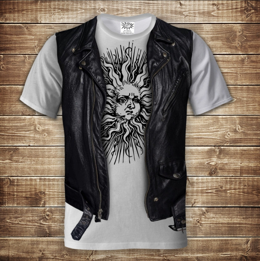 T-shirt 3D All Over Print 2-in-1 T-shirt + Vest Gothic Sun Adult and Children's Sizes