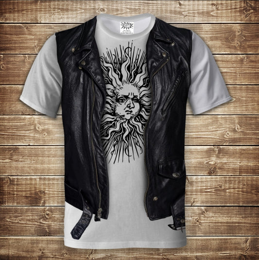 T-shirt 3D All Over Print 2-in-1 T-shirt + Vest Gothic Sun Adult and Children's Sizes