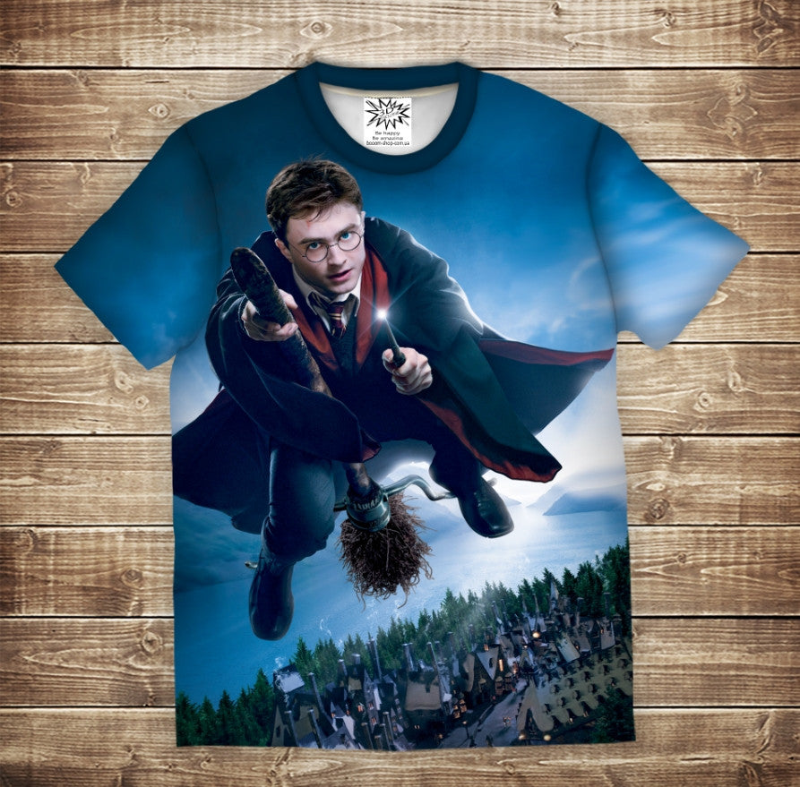 Camiseta 3D All Over Print Harry Potter y Nimbus 2000 Tallas Niño y Adulto