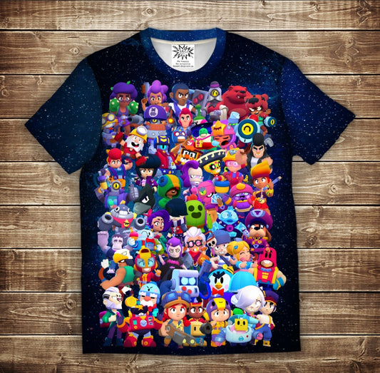 T-shirt 3D All Over Print with Brawl Stars Brawlers Theme