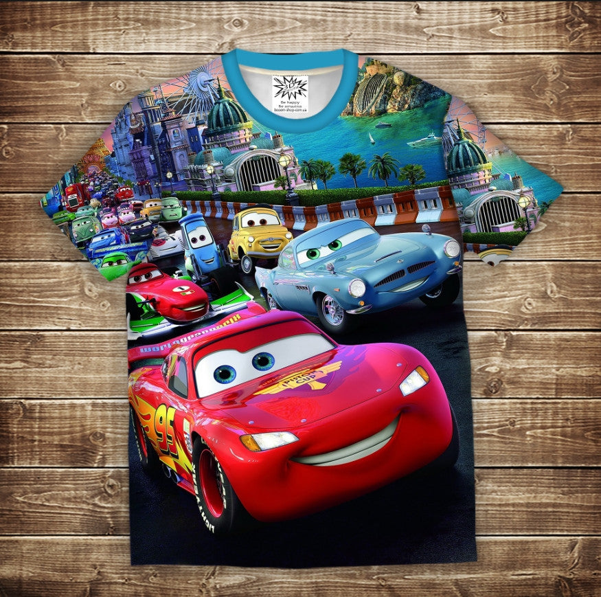 T-shirt 3D All Over Print with Cars theme