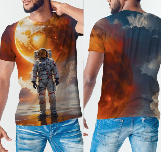 Camiseta 3D All Over Print con la temática de Astronauta en Marte.