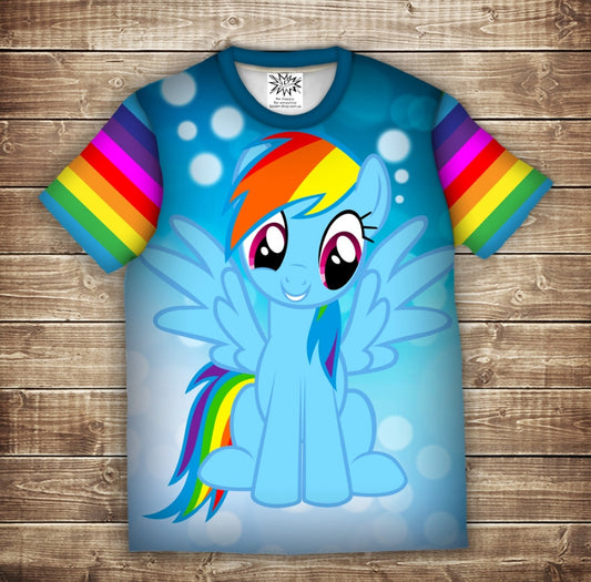 Camiseta 3D All Over Print con diseño Rainbow Dash.