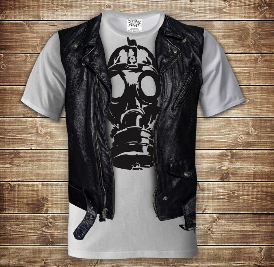 T-shirt 3D All Over Print 2-in-1 T-shirt + Vest Gas Mask Adult and Children's Sizes