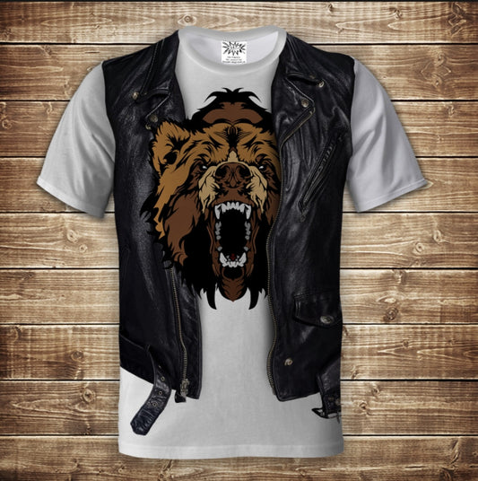 T-shirt 3D All Over Print 2-in-1 T-shirt + Vest Bear Adult and Children's Sizes