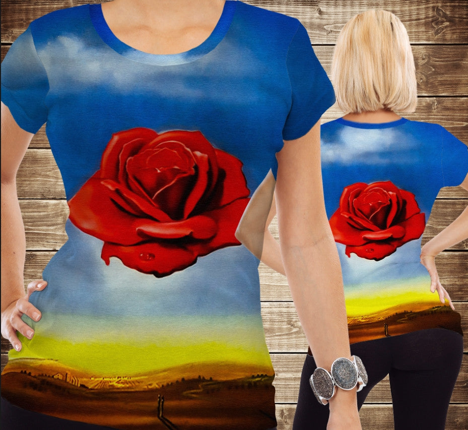 T-shirt 3D All Over Print Rosa meditative Salvador Dali