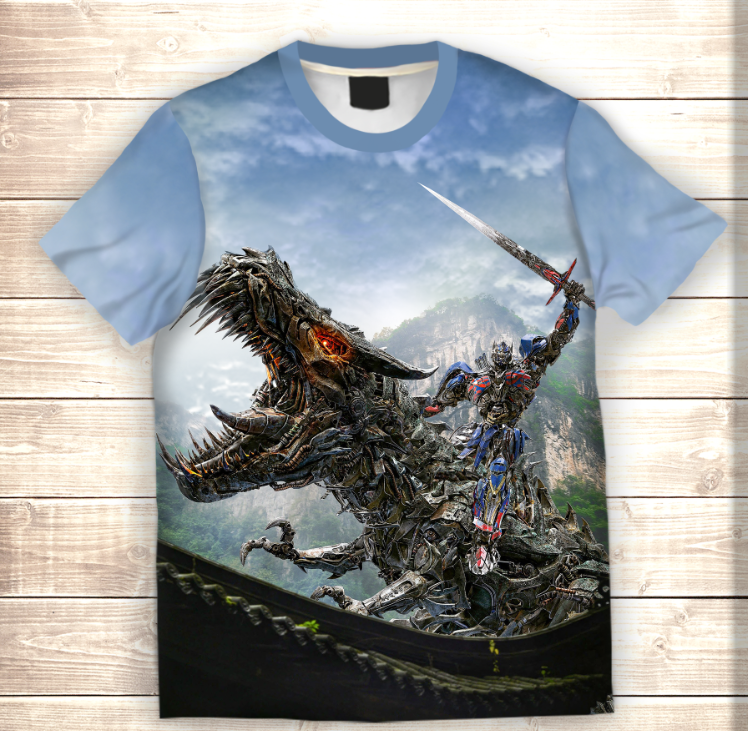 T-shirt 3D All Over Print Optimus Prime with a sword