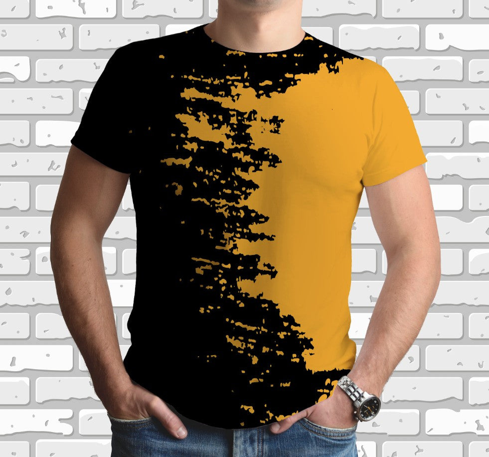 Camiseta con estampado integral en 3D y tema artístico de acuarela