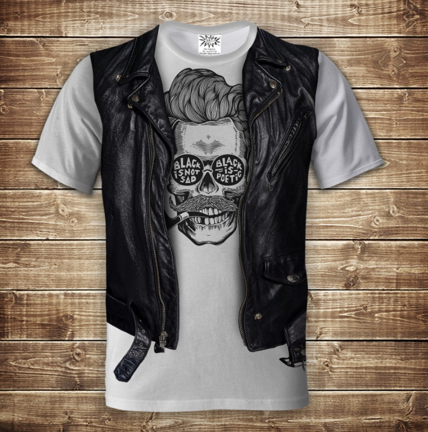 T-shirt 3D All Over Print 2-in-1 T-shirt + Vest Black Adult and Children Sizes