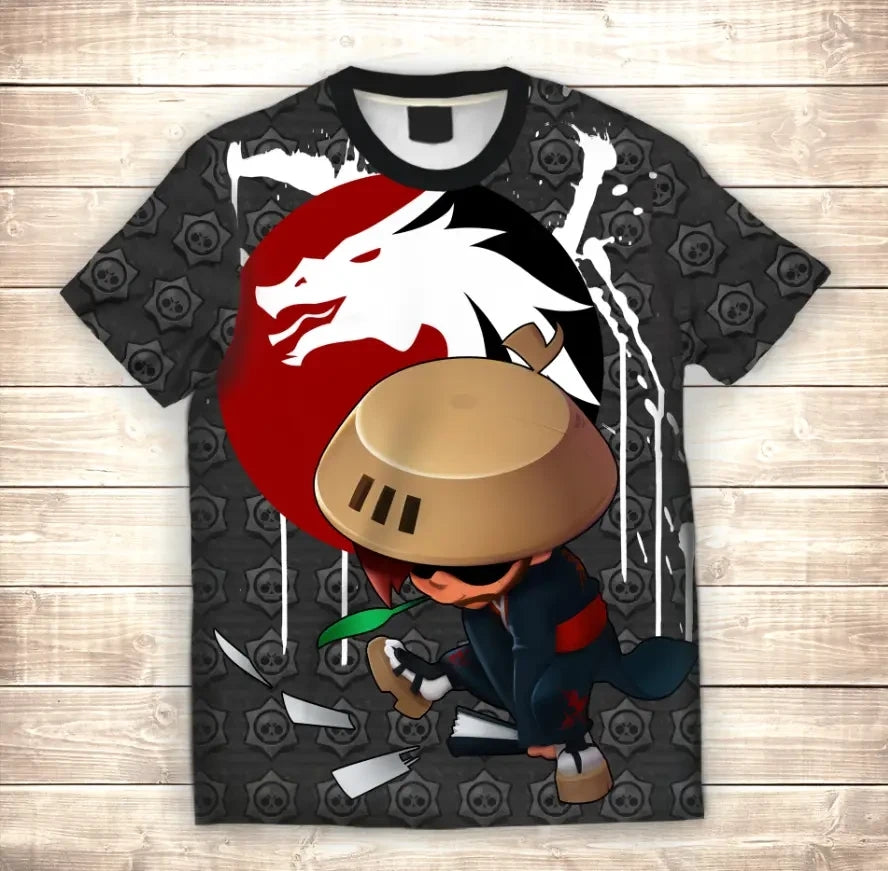 T-shirt 3D All Over Print Leon Japan Kimono Brawl Stars