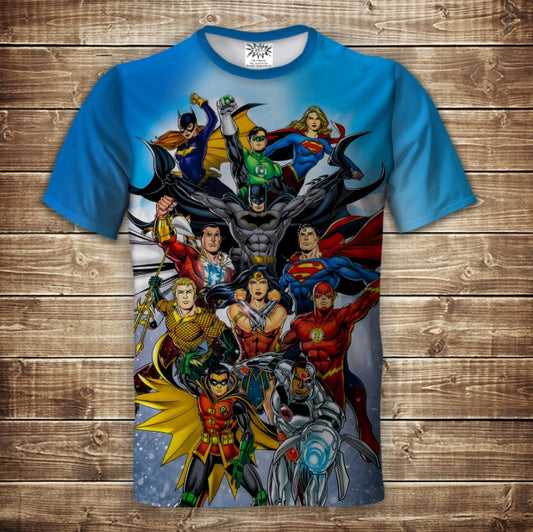 T-shirt 3D All Over Print Superheroes DC Comics