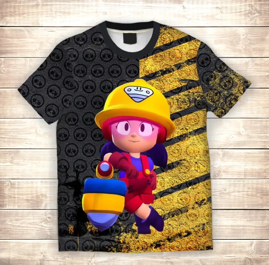 Camiseta 3D All Over Print Brawler Jackie Brawl Stars