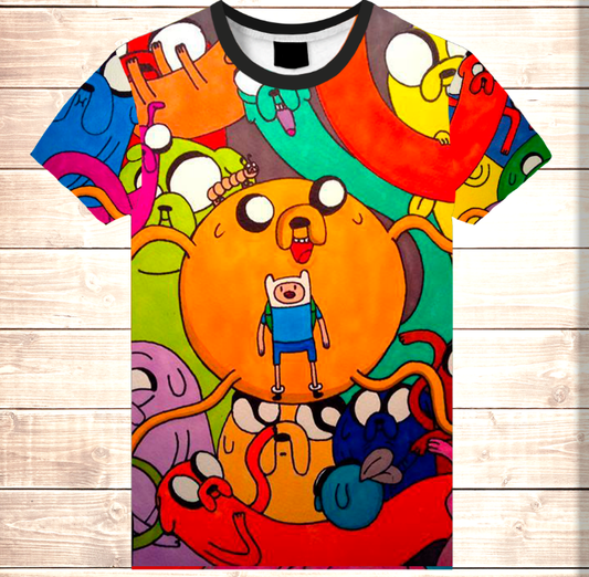 Camiseta 3D All Over Print Jake y Finn Hora de Aventuras