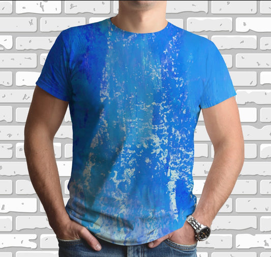 Camiseta con estampado integral en 3D y tema de fondo de mármol